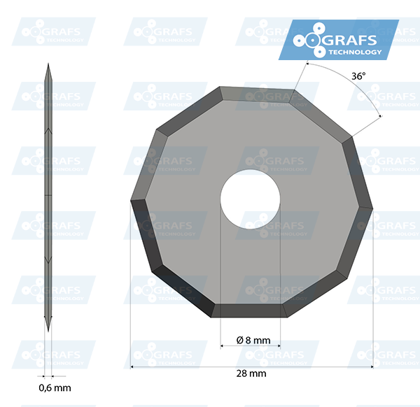 Nóż Zund Z51 ostrze rotacyjne dziesięcioboczne 3910336 – zamiennik